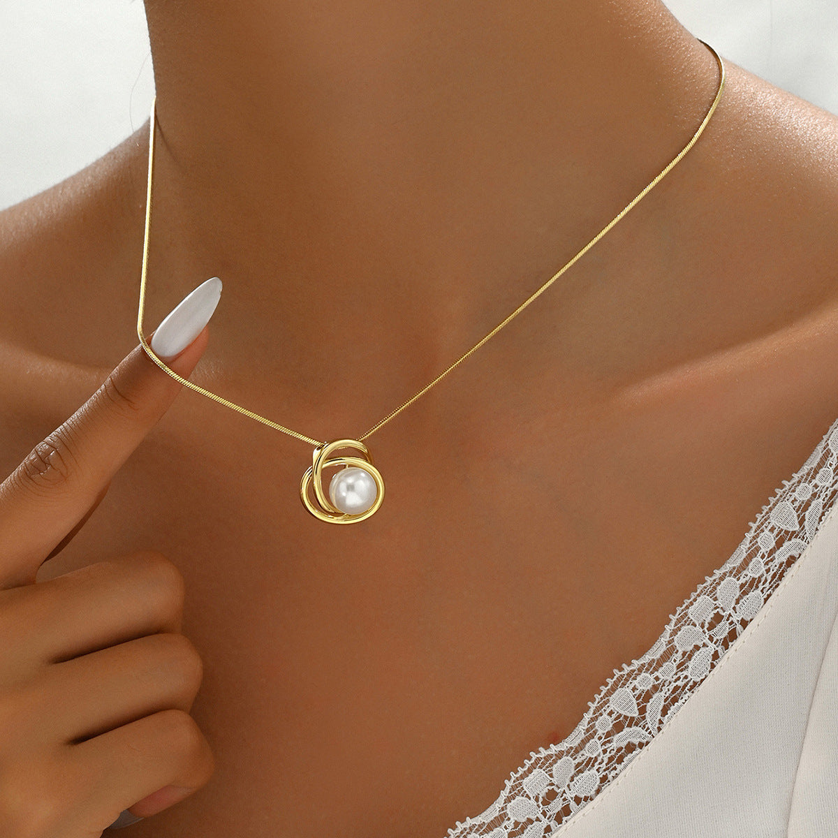 Sweet Necklace String Pearl Pendant