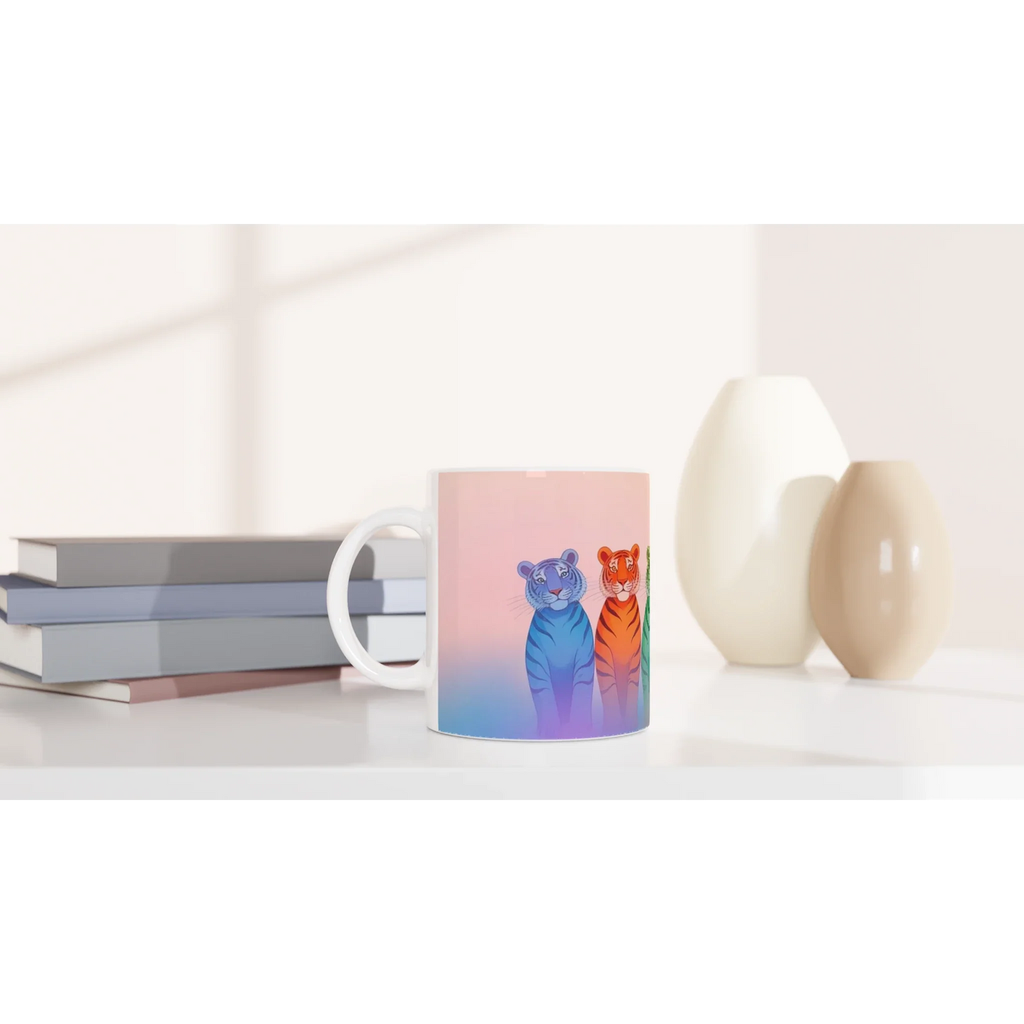 🌈 Colourful Tigers Dream Mug – Vibrant Jungle Fantasy Ceramic Cup 🐅✨