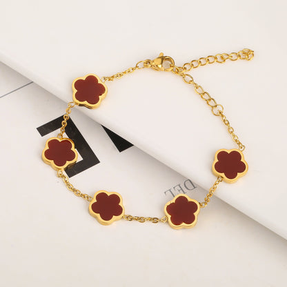 Clover Five Leaf Petals Earring & Necklace Jewellery Sets