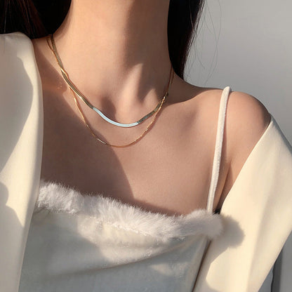 Double Layer Snake Bone Necklace