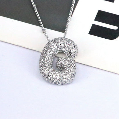 Bubble Balloon A-Z Letter Pendant Necklace