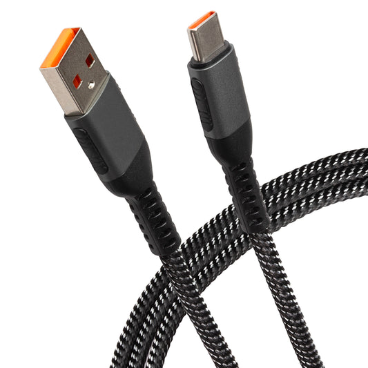 Maplin USB-C to USB-A 60W Braided Cable - Grey