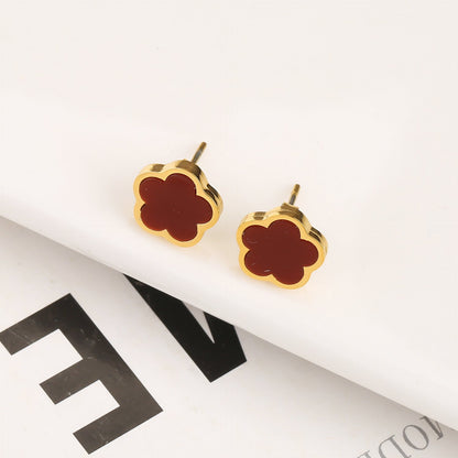 Clover Five Leaf Petals Earring & Necklace Jewellery Sets