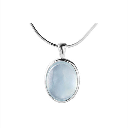 Oval Water Drop Pendant Necklace