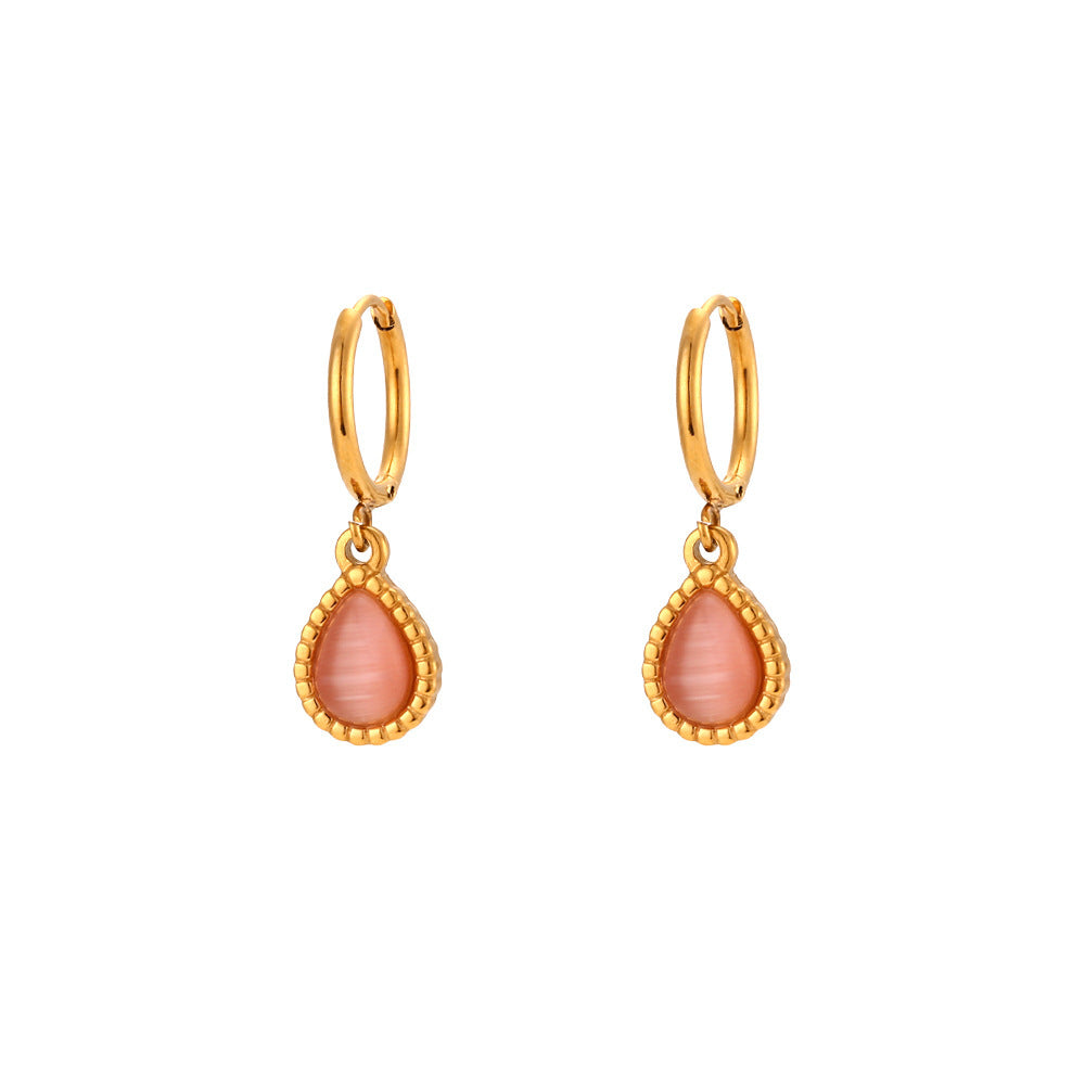 Minimalistic Water Drops Opal Earrings & Necklace