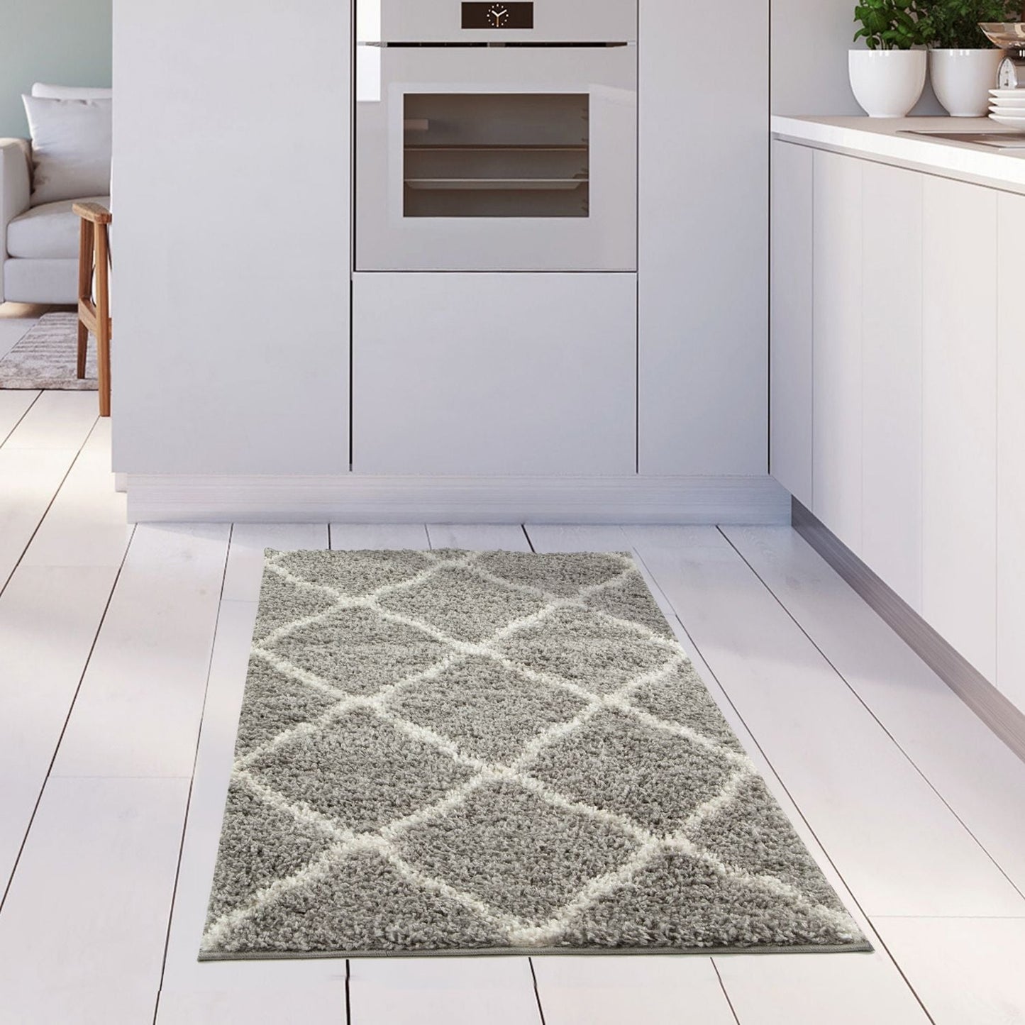 Moroccan Grey Shaggy Rug | 710