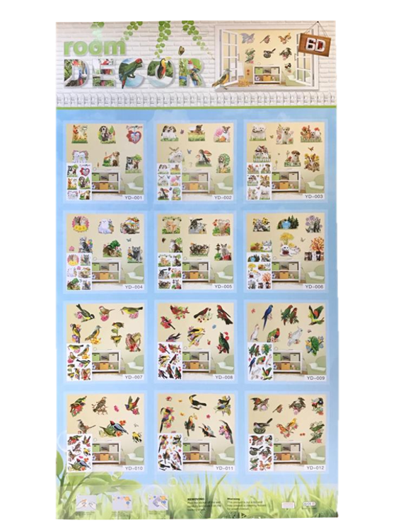 Adorable Animal Pets 3D Wall Stickers Vibrant Room Decor