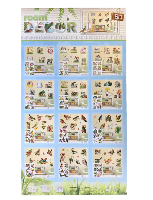 Adorable Animal Pets 3D Wall Stickers Vibrant Room Decor