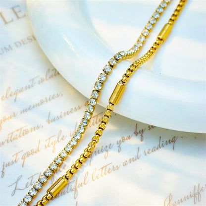 Multi-Layer Twin Zircon Chain Bracelet