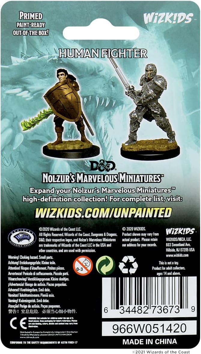 Male Human Fighter: D&D Nolzur's Marvelous Unpainted Miniatures (W8)