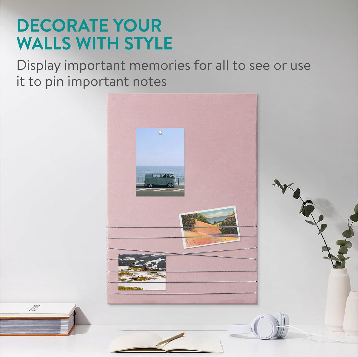 Contemporary Pinboard Navaris Photo Pin and Clip Board - Velvet Board for Hanging, Pinning ...