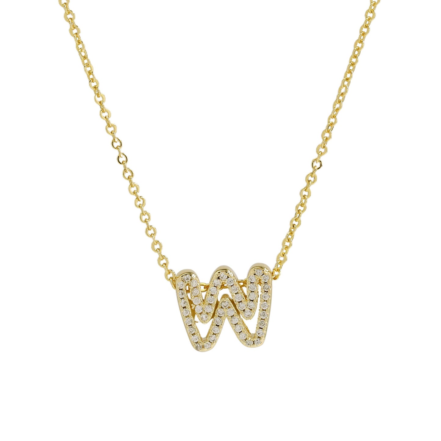 Gold-Plated A–Z English Letter Pendant Necklace
