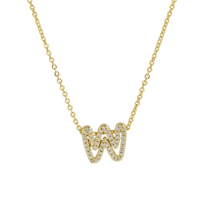 Gold-Plated A–Z English Letter Pendant Necklace