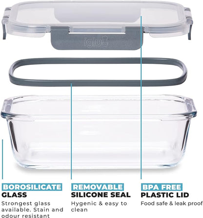 Glass Food Storage Containers with Airtight Lids - Assorted Sizes – 12 PACK
