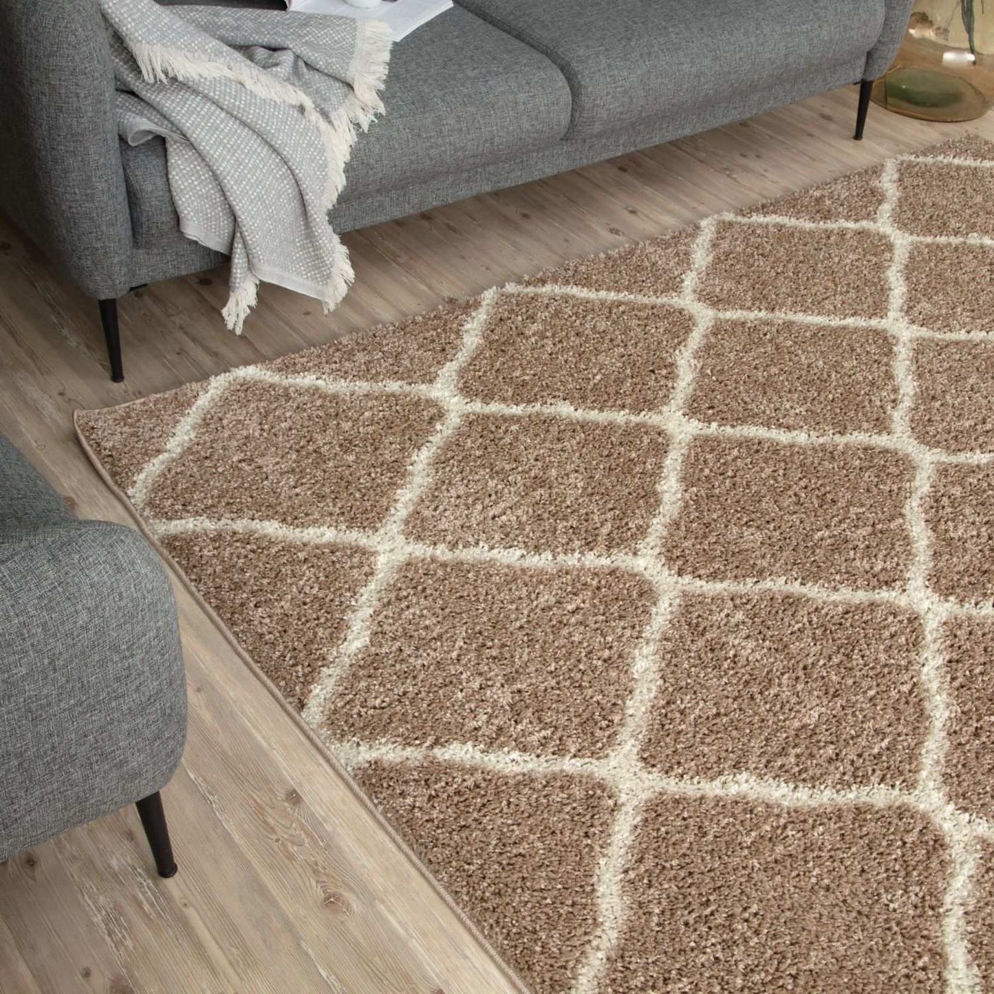 Moroccan Beige Shaggy Rug | 720