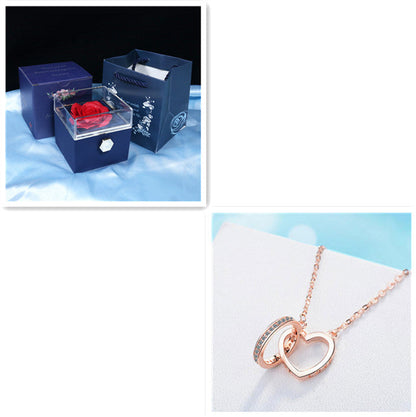 Ring Through Heart Interlocking Pendant Necklace