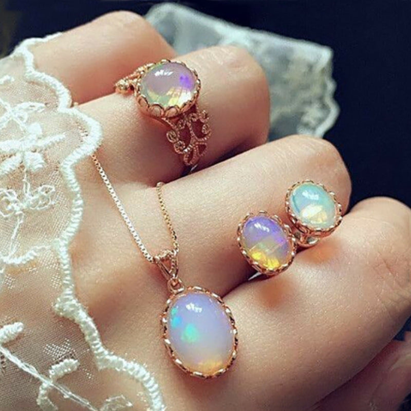 Coloured Pearl Pendant Necklace Set