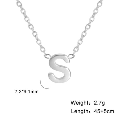 26 English Letter Steel Color Necklace