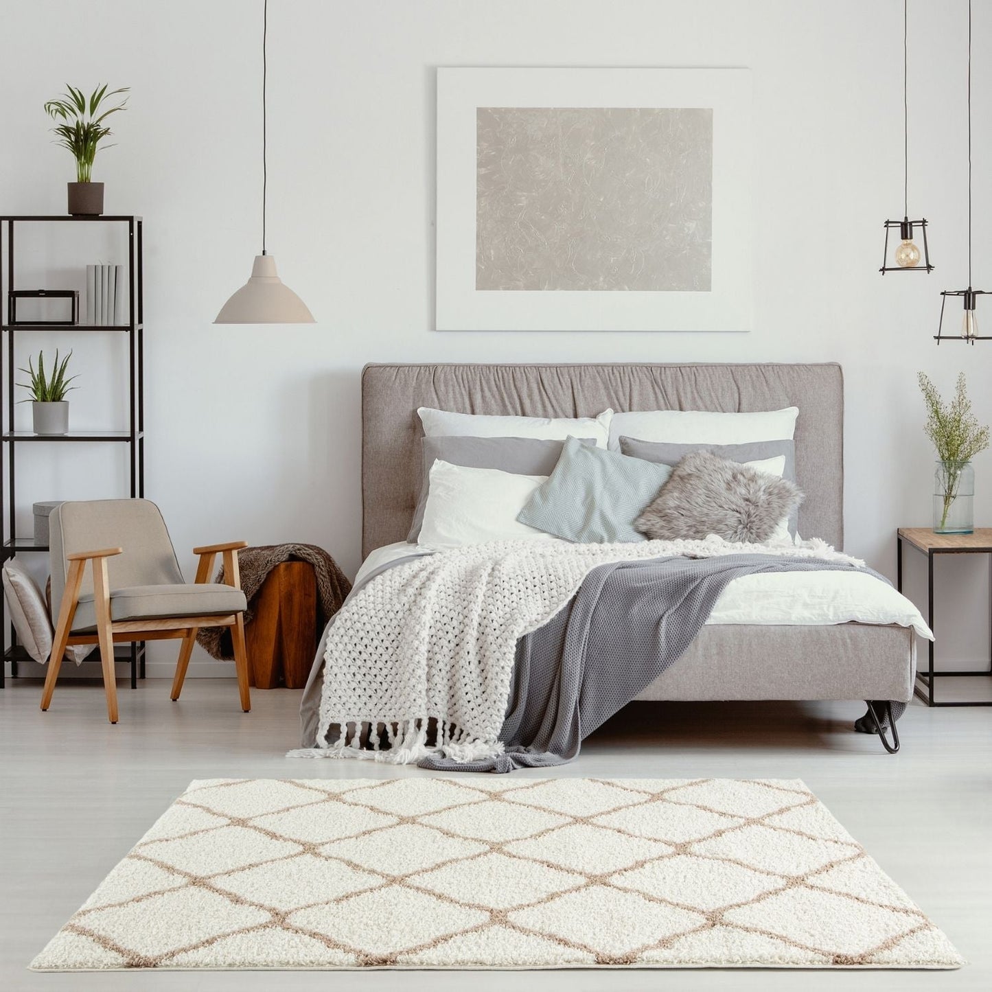 Moroccan Ivory Shaggy Rug | 730