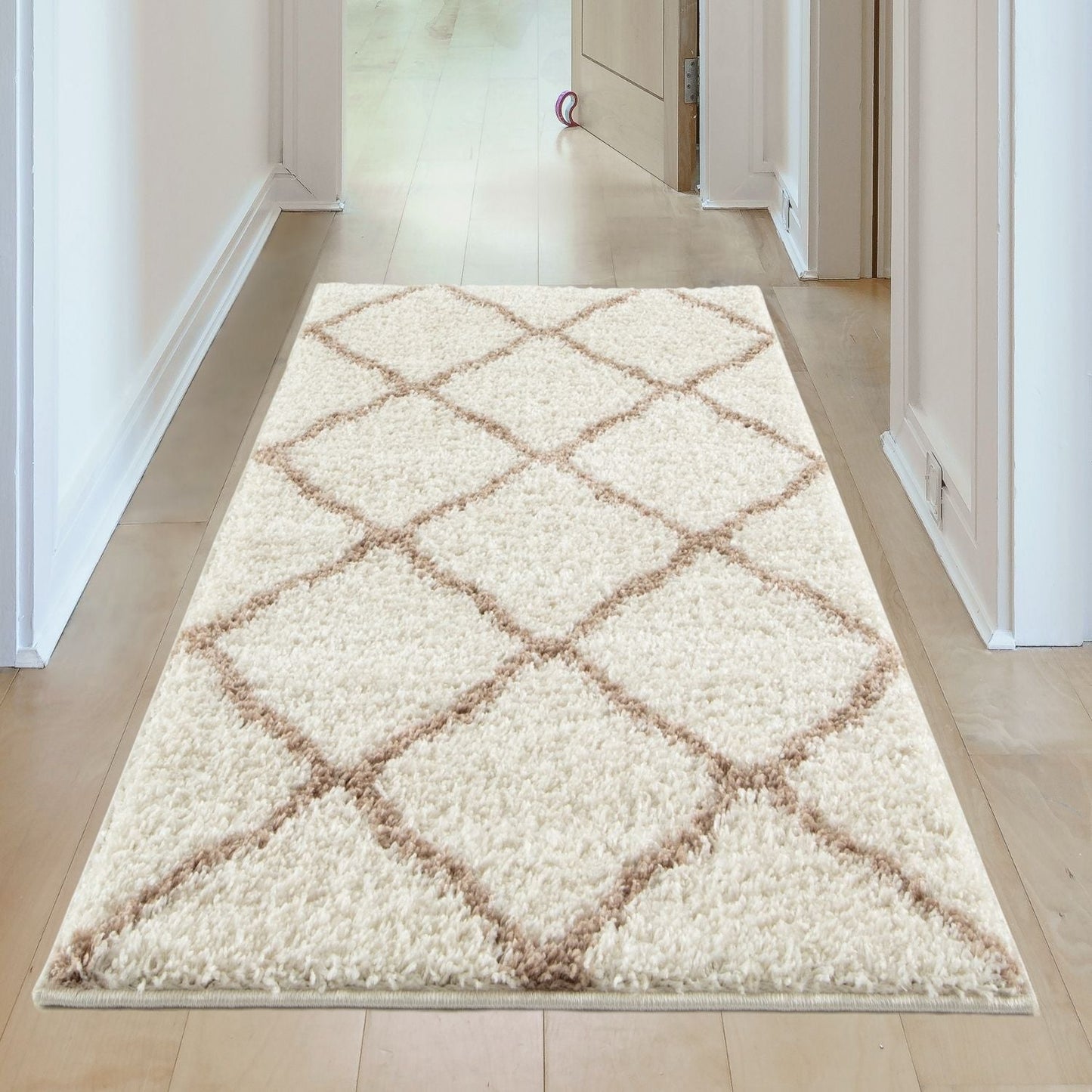 Moroccan Ivory Shaggy Rug | 730