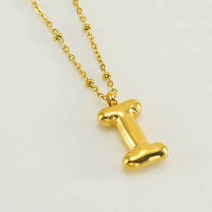 Bubble Letter Pendant Necklace A-Z
