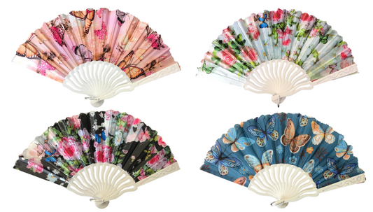 Butterfly Floral Chinese Hand Fan for Home Decor