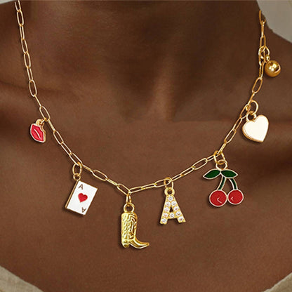 A-Z 26-Letter Diamond Initial Necklace, Multi Pendant