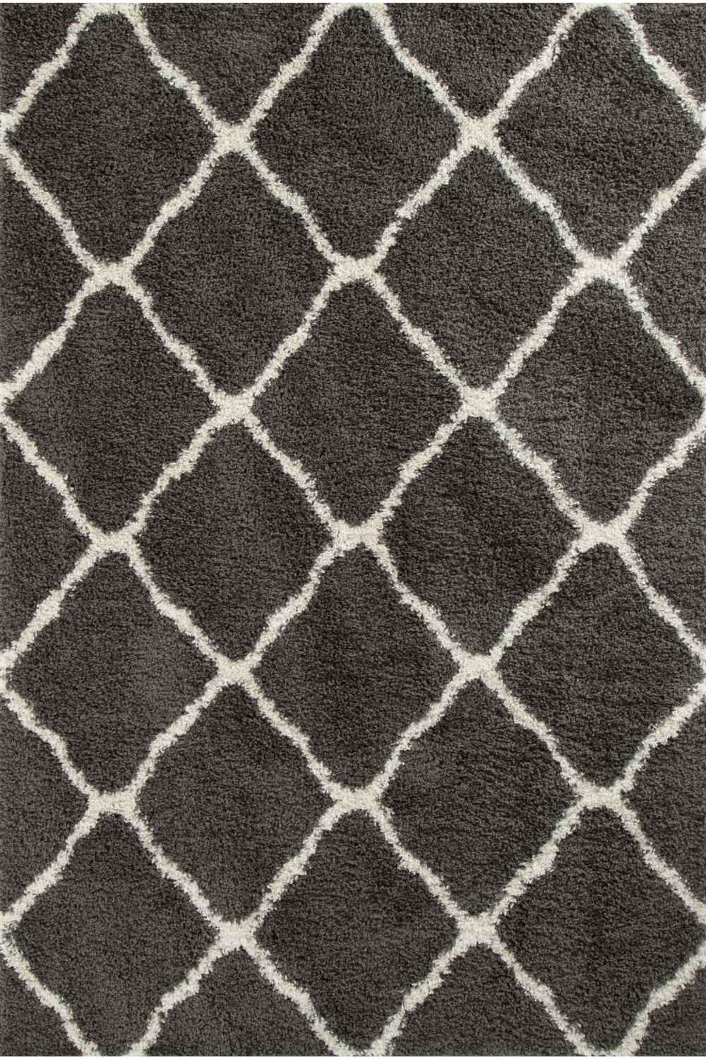 Moroccan Dark Grey Shaggy Rug | 740