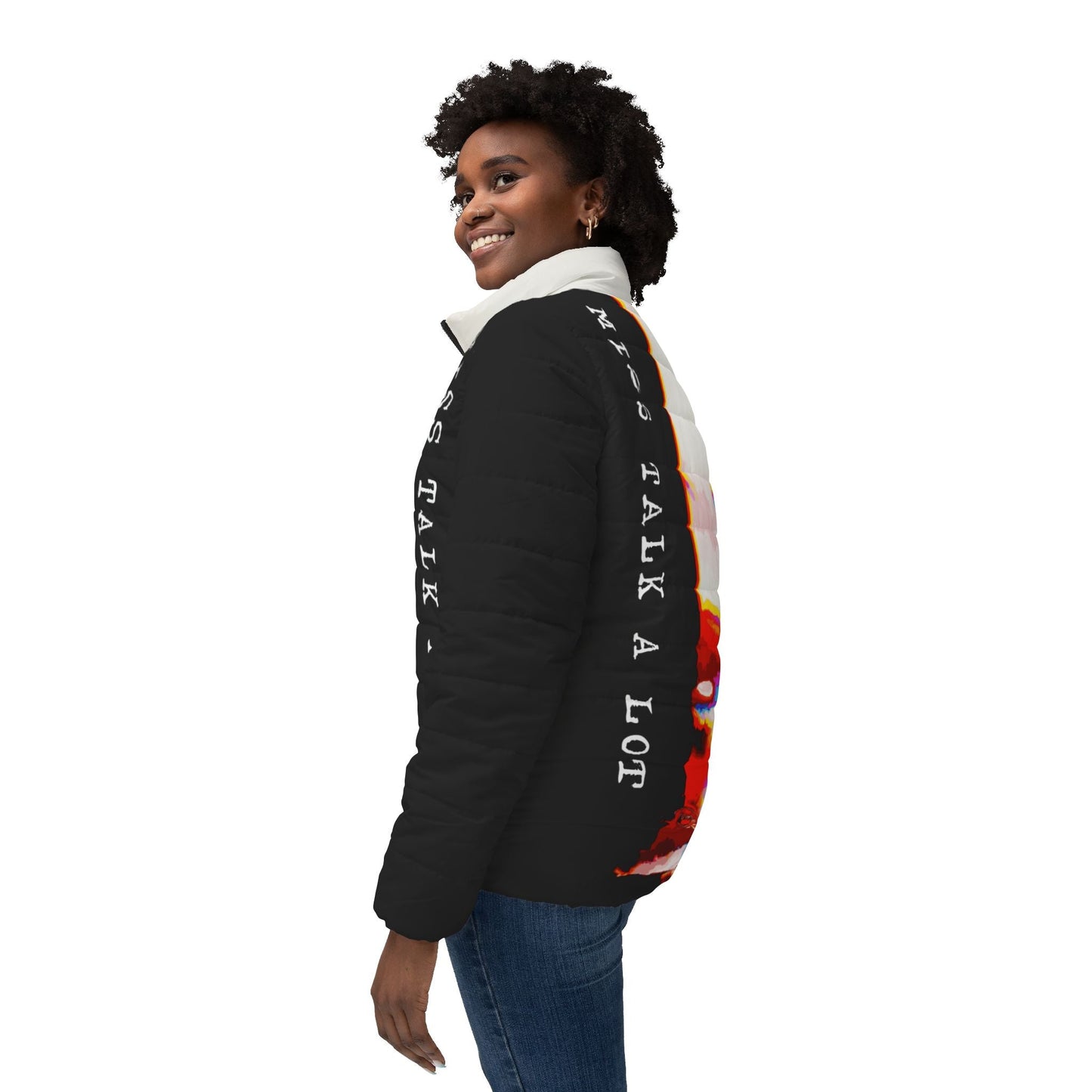 Miss Talk A Lot - Womens Puffer Jacket