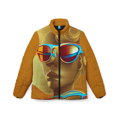 Retro Cool Orange - Womens Puffer Jacket