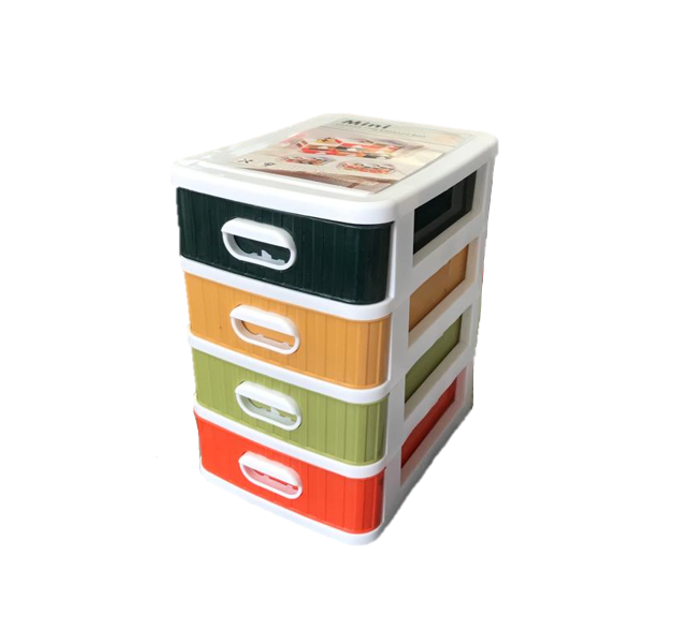 Mini 4 Tier Stationery Storage Drawer Box