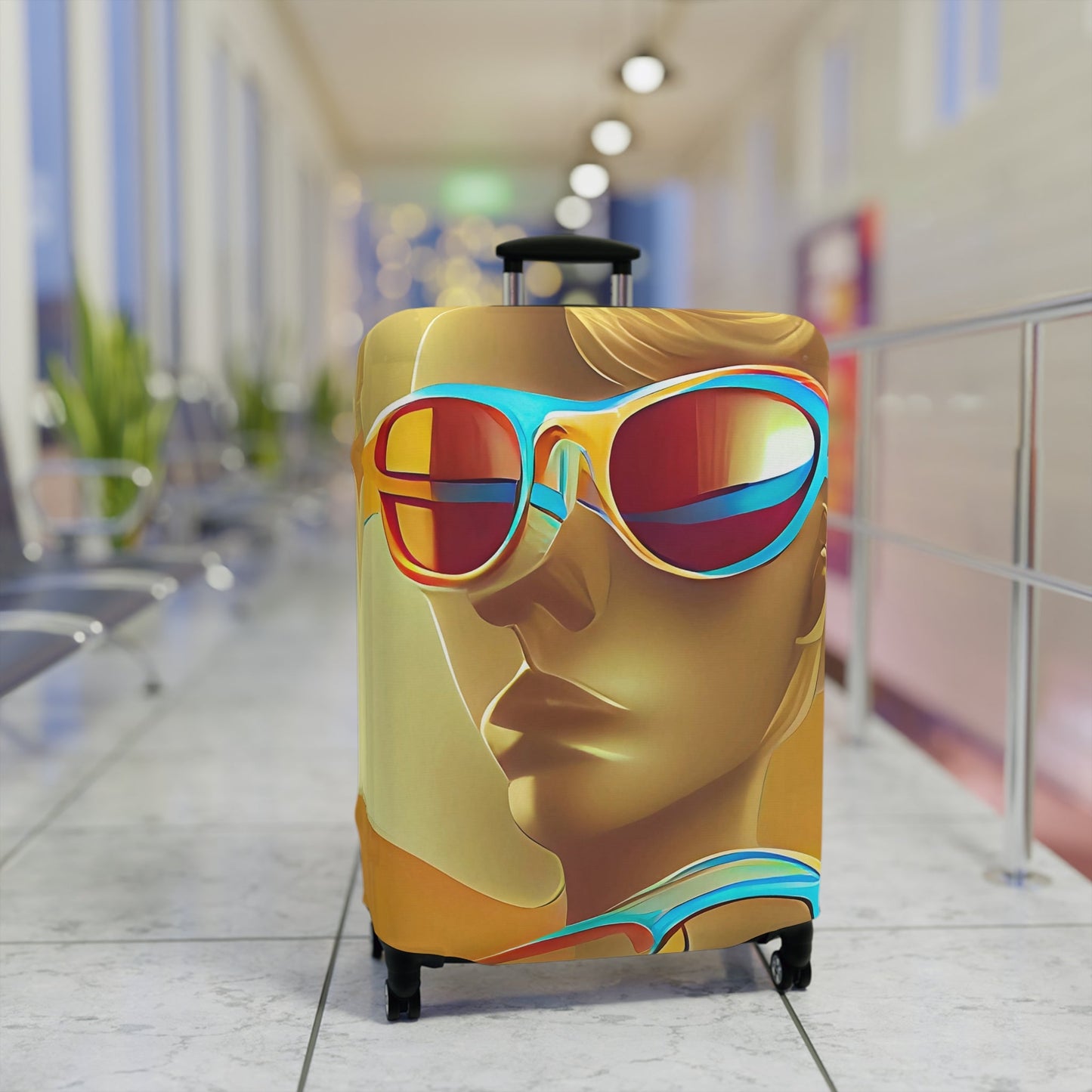 Retro Cool Orange – Protective Suitcase Cover