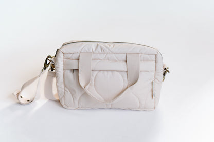 Ralphie Bear Quilted Changing Stroller Bag - Beige/Scallop