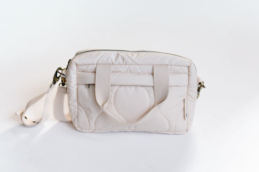 Ralphie Bear Quilted Changing Stroller Bag - Beige/Scallop