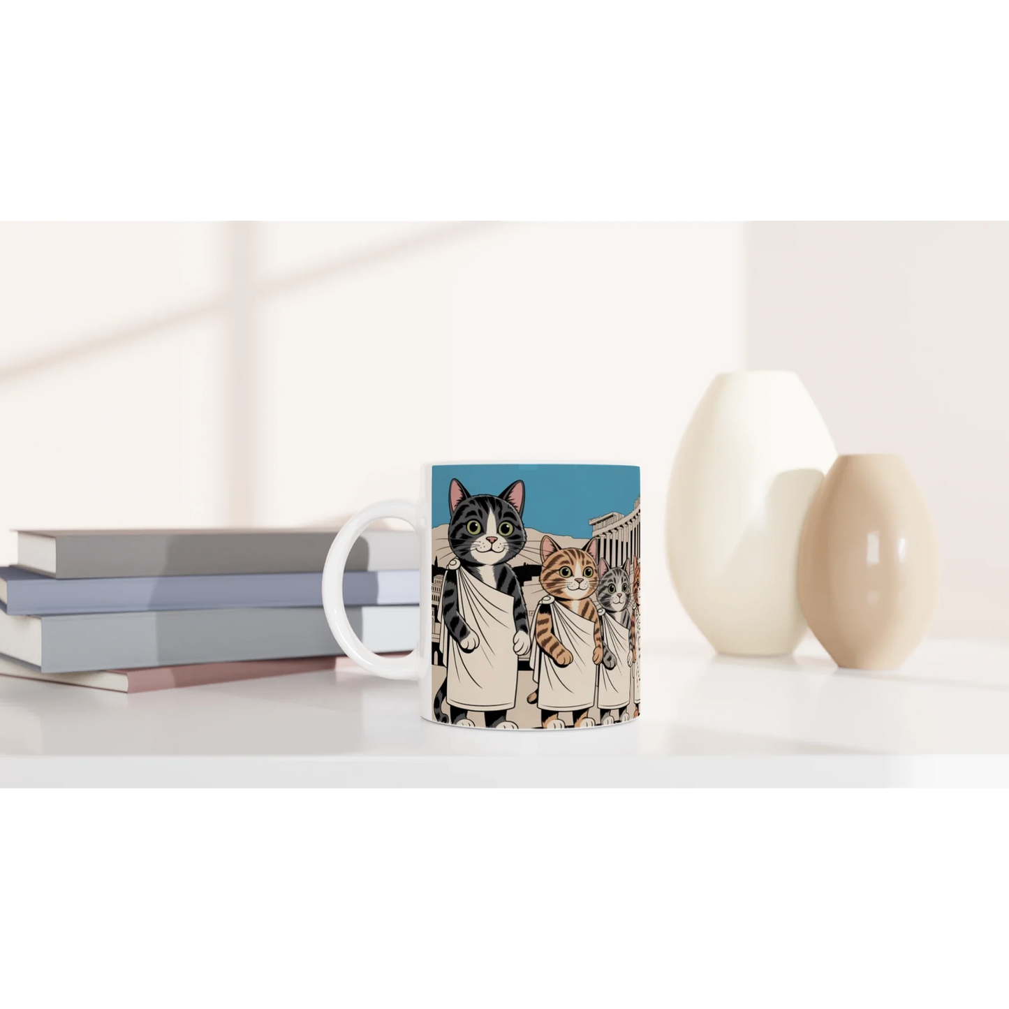 Ancient Greece & Cats Ceramic Mug – 11oz