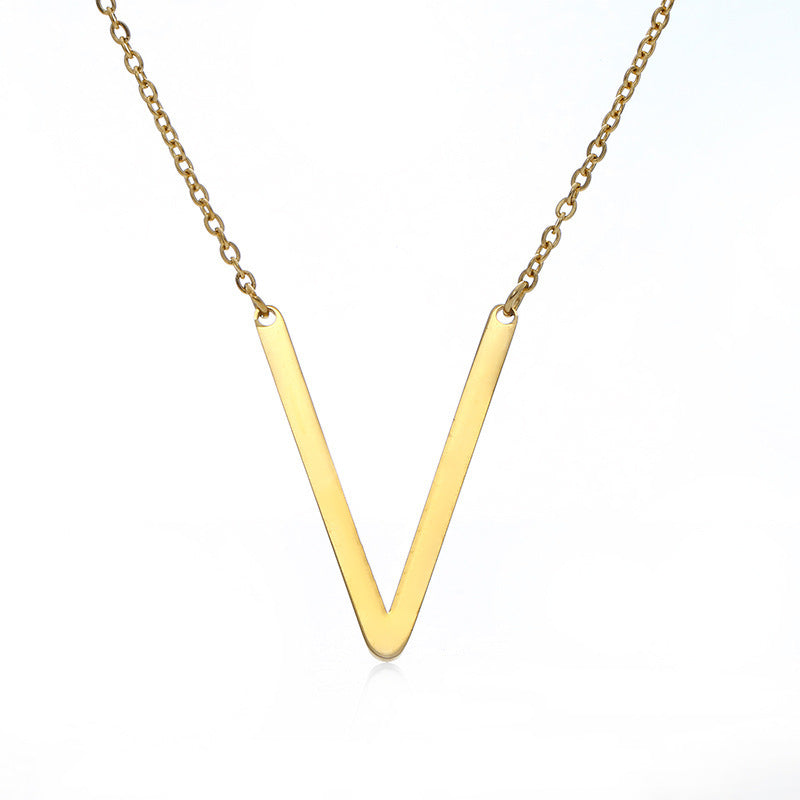 Big Initial Letter Pendant Necklace, Gold Silver, and Rose Gold