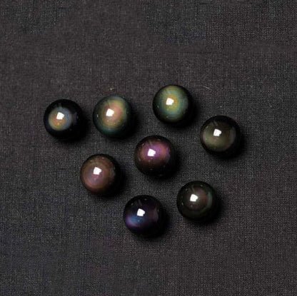Natural Obsidian Rainbow Eye Pendant Necklace