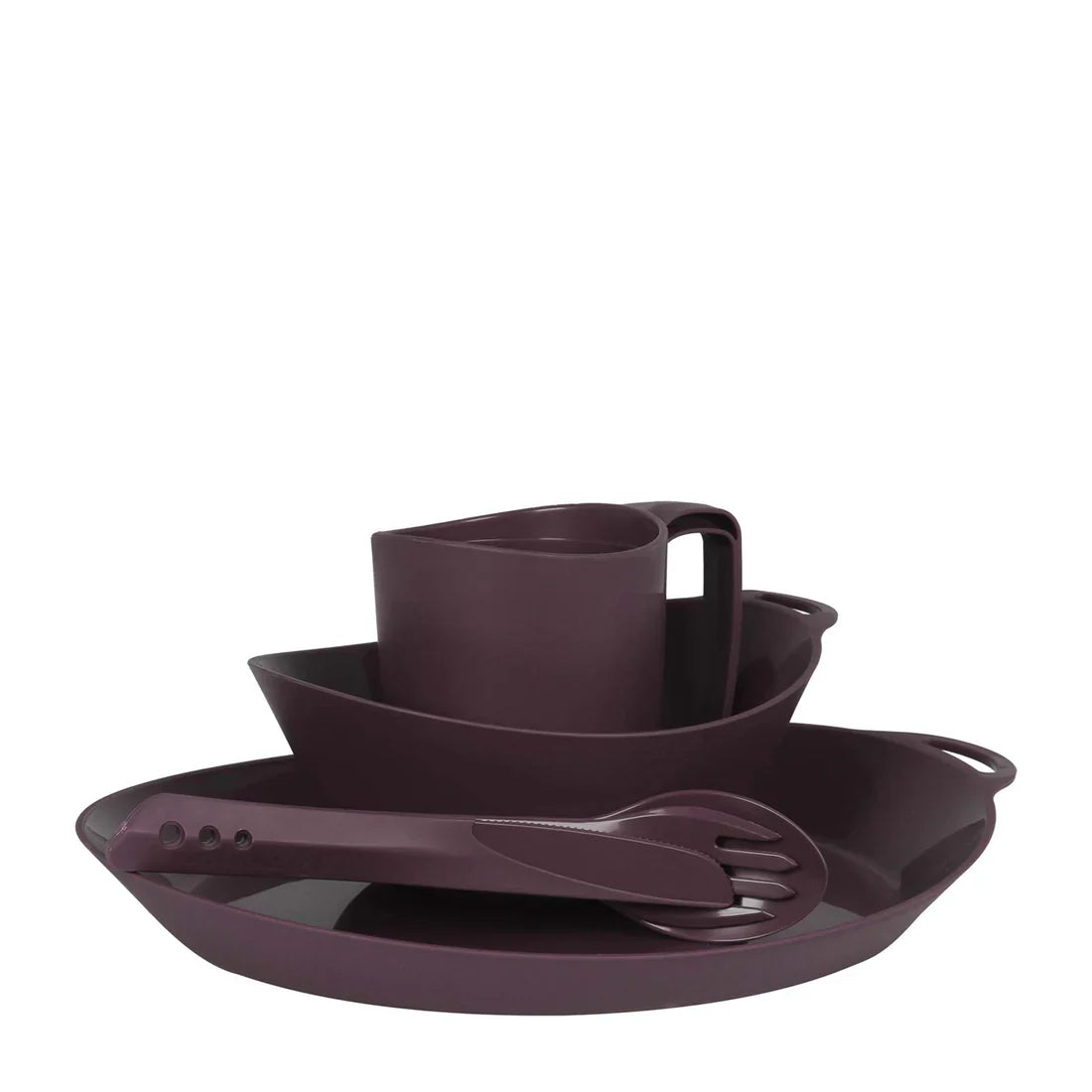Lifeventure Ellipse 4 Piece Camping Tableware Set - Purple