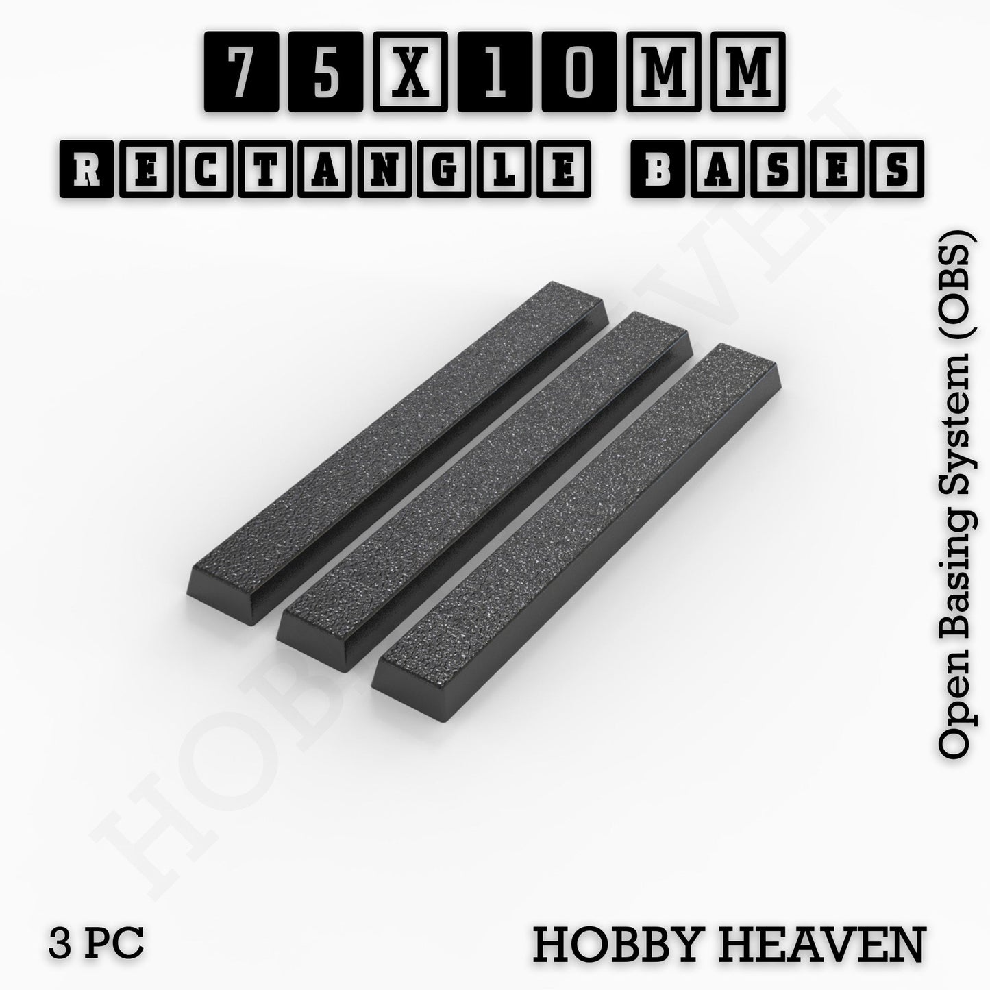 Rectangle Bases Range Sizes - 20x15mm to 75x25mm Small Sizes 3d Print Full Range Tabletop Games