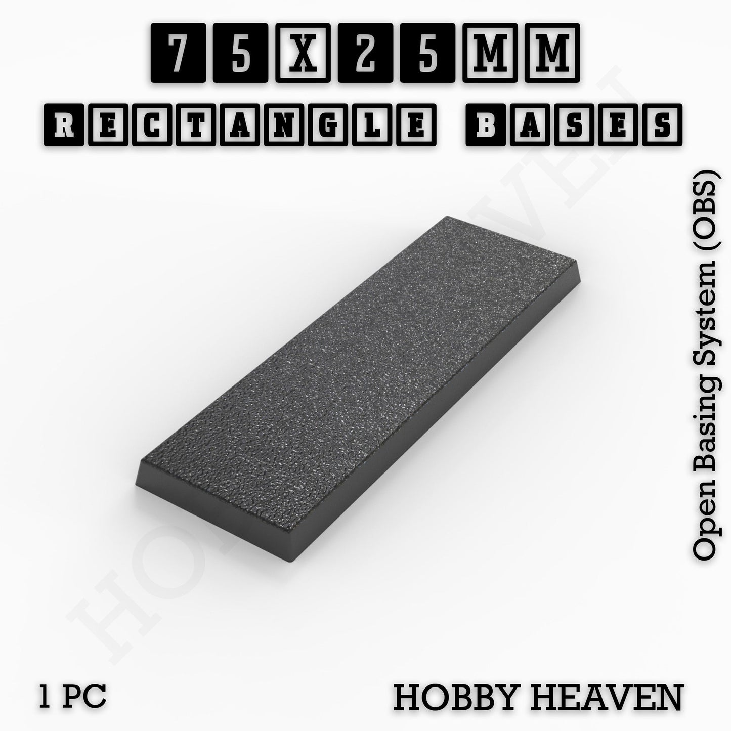 Rectangle Bases Range Sizes - 20x15mm to 75x25mm Small Sizes 3d Print Full Range Tabletop Games