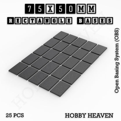 Rectangle Bases Range Sizes - 75x30mm to 125x40mm Medium Sizes 3d Print Full Range Tabletop Games