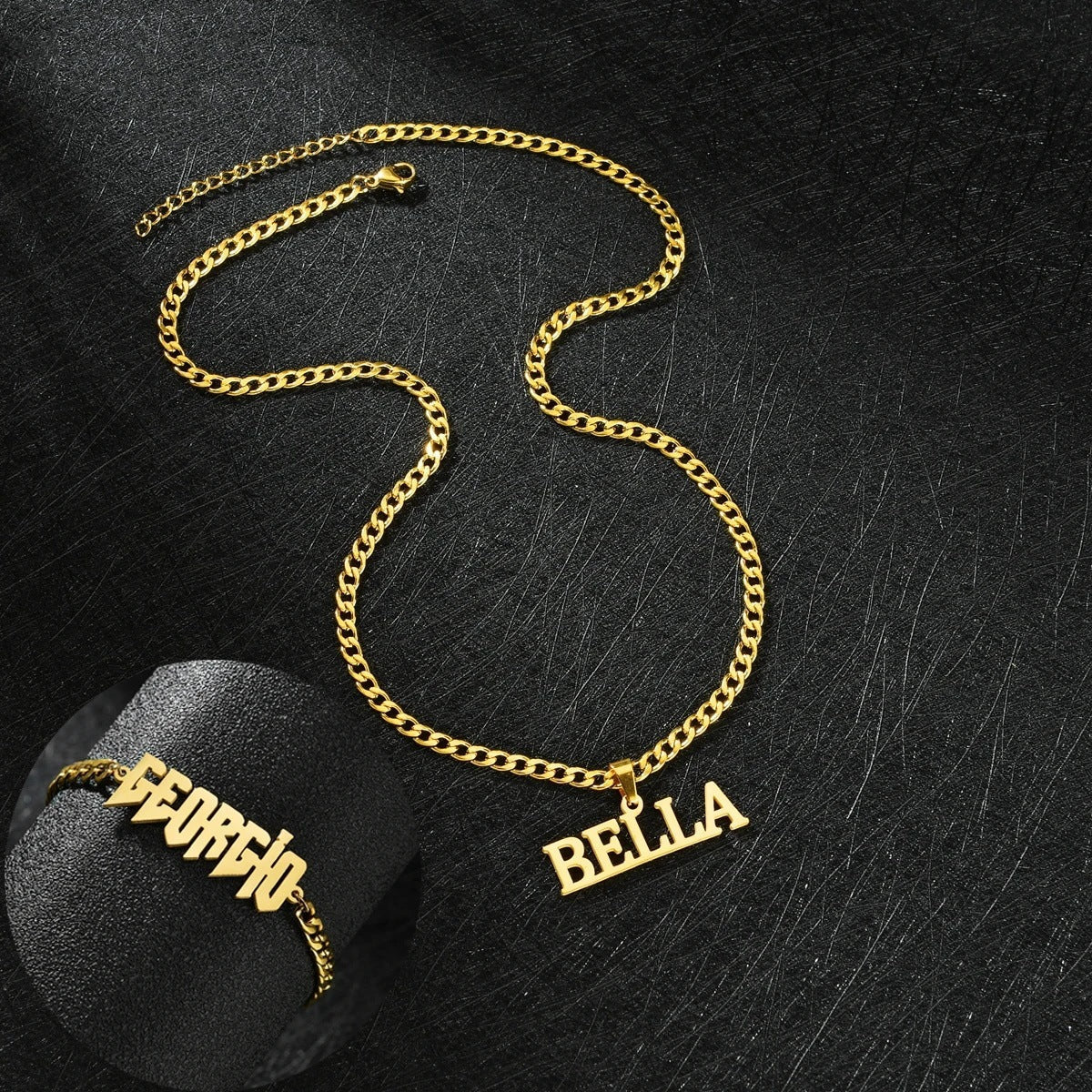 DIY Large Nameplate Engraved Letter Pendant Print on Demand (POD)