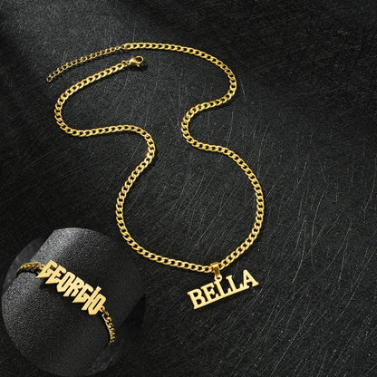 DIY Large Nameplate Engraved Letter Pendant Print on Demand (POD)