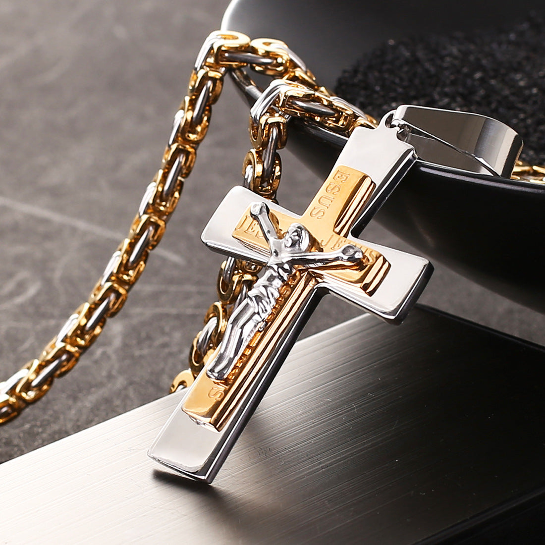 Chunky Cross Pendant Necklace