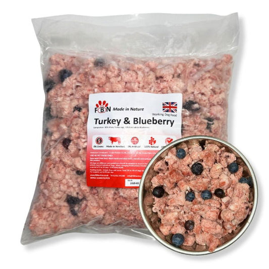 Fur Baby Nutrition Turkey & Blueberry Frozen Dog Food 1kg