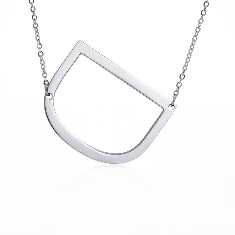 Big Initial Letter Pendant Necklace, Gold Silver, and Rose Gold