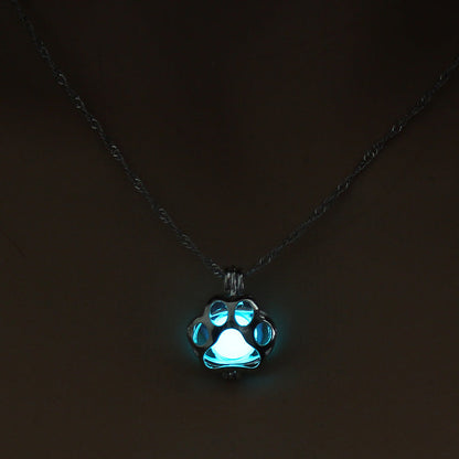 Dog Paw Hollow Luminous Necklace