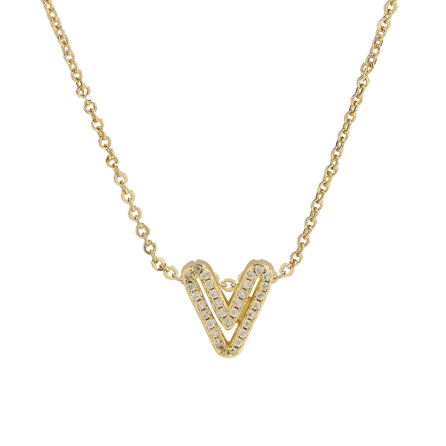 Gold-Plated A–Z English Letter Pendant Necklace