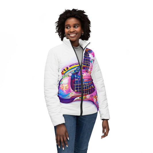Hippie Guitar - Womens Puffer Jacket