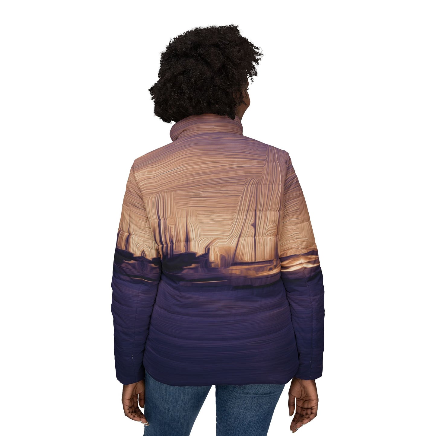 The Sleeping Yachts (at Sunset) - Womens Puffer Jacket